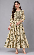 Ivory Ivory Floral Printed Maxi Gown by The Poshak House