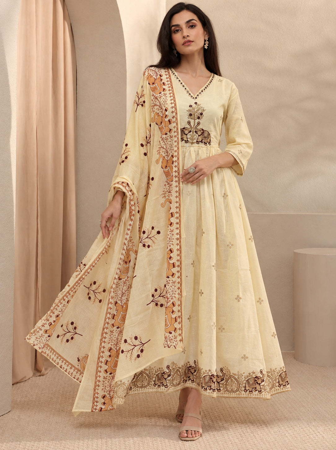 Hira Folk Charm Anarkali Set