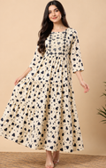 Heart print anarkali gown