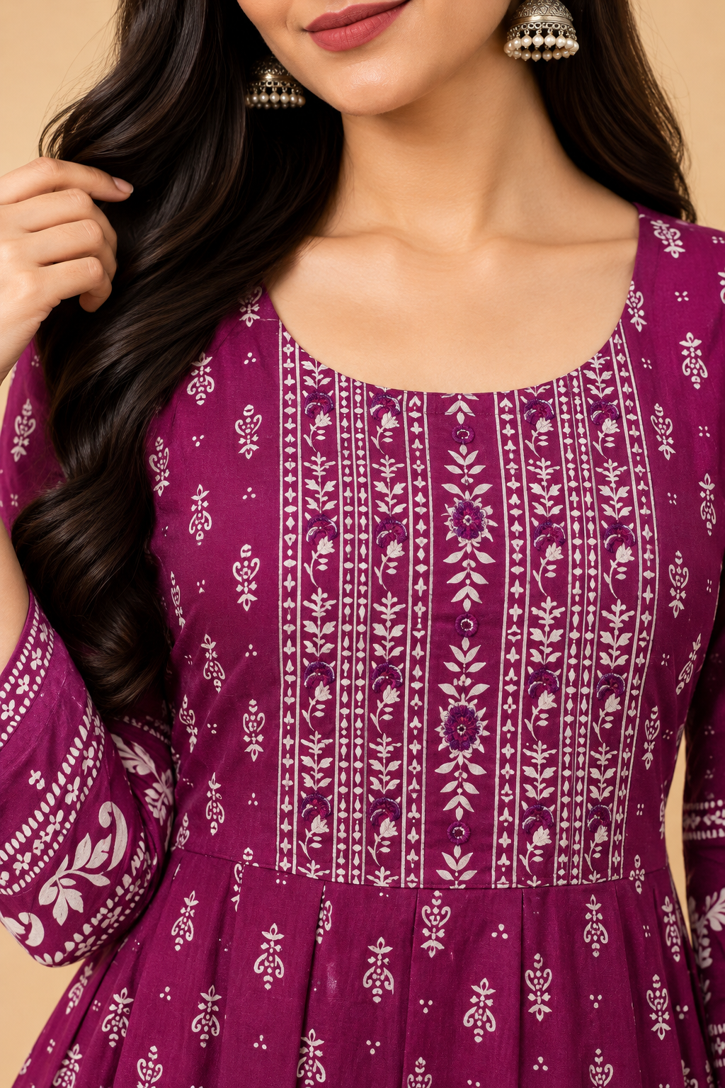 Deep Plum Floral Maxi Gown