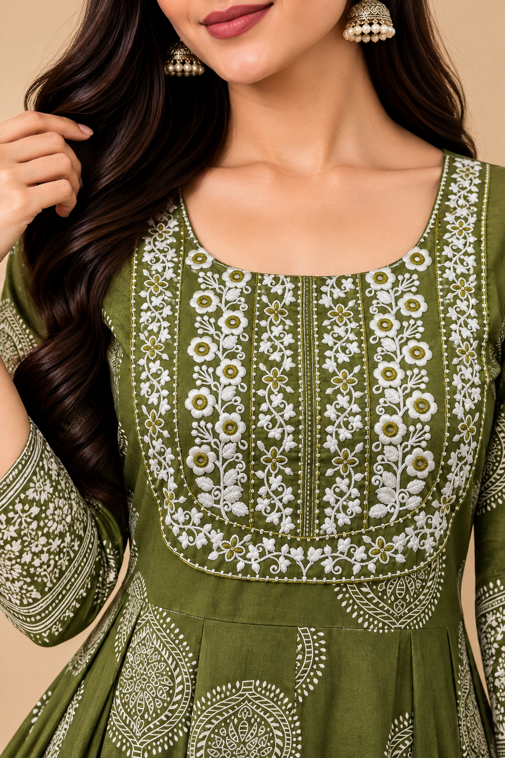 Sage Green Floral Maxi Gown