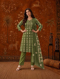 Artisan Motif Three-Piece Kurta Set