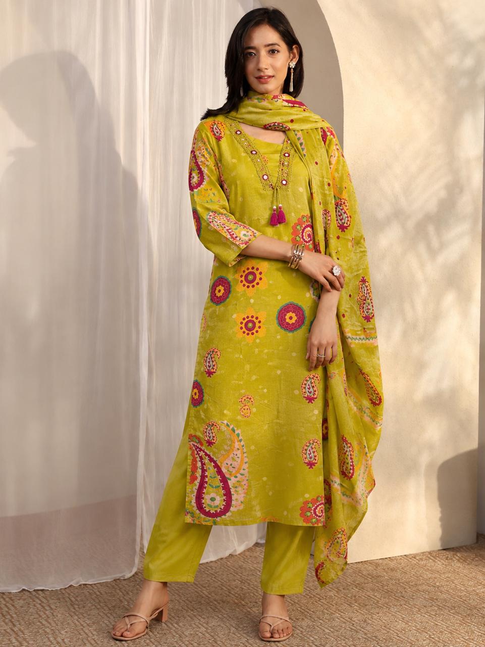 Ditsy Charm Three-Piece Kurta Set