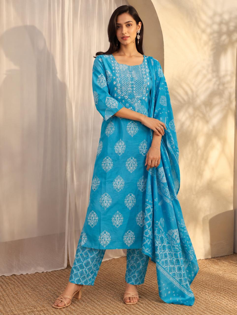 Medallion Story Three-Piece Kurta Set