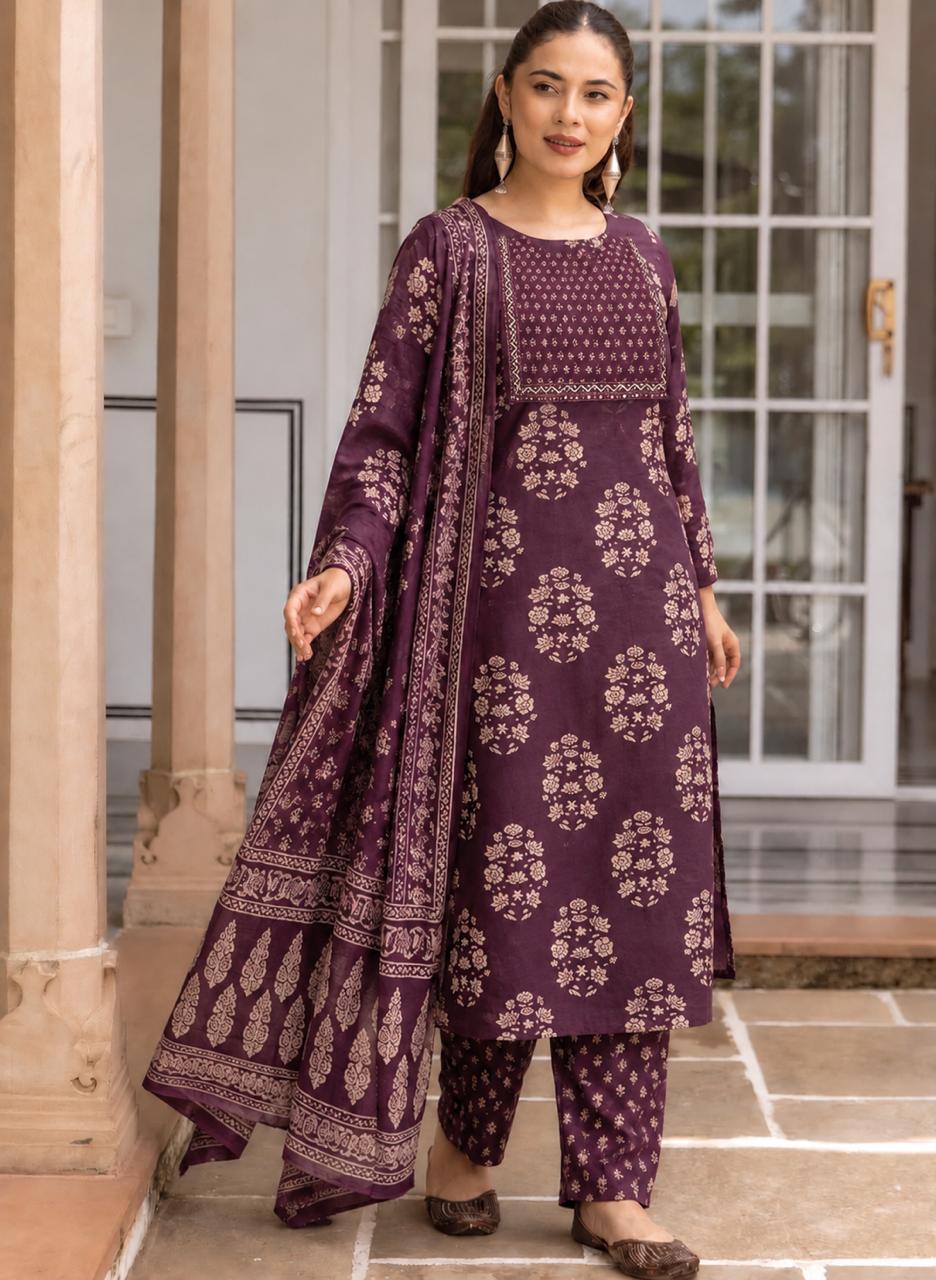 Floral Keepsake Three-Piece Kurta Set
