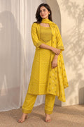 Ditsy Charm Three-Piece Kurta Set