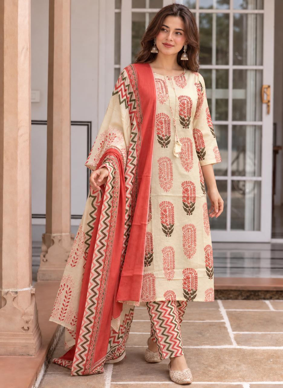 Heritage Trail Three-Piece Kurta Set