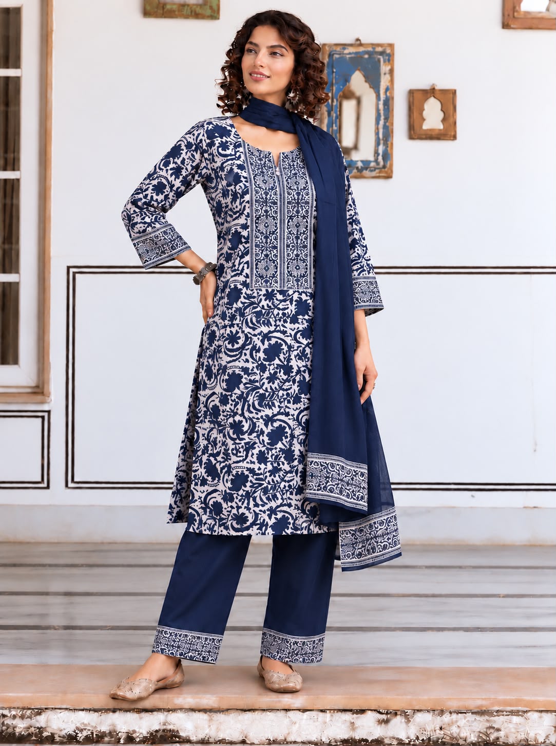 Heritage Charm Three-Piece Kurta Set