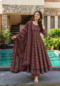 Zehra Maroon Heritage Anarkali Set