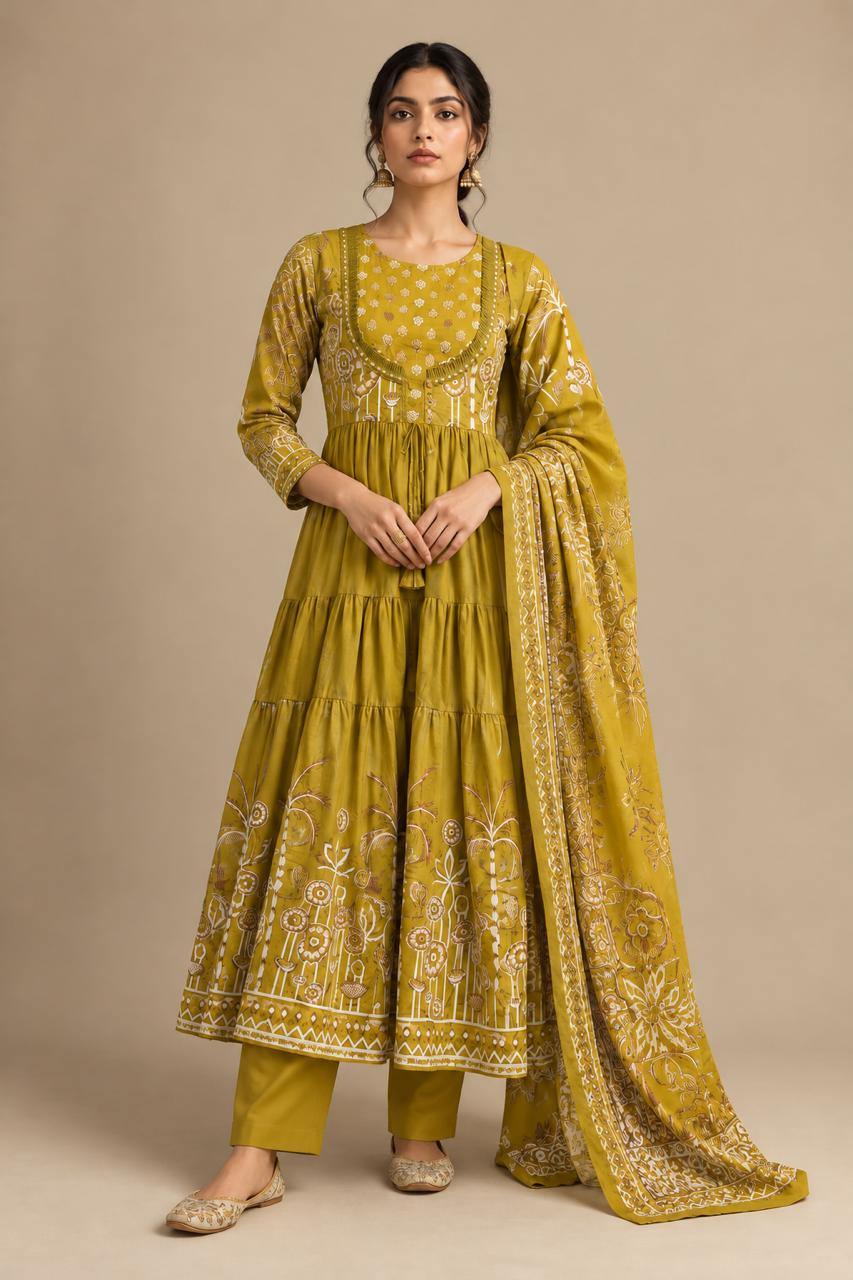 Kesar Tiered Anarkali Suit Set