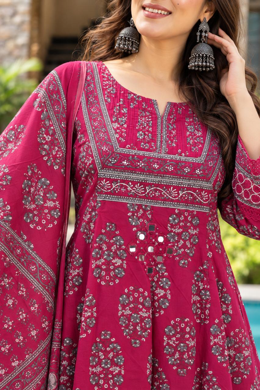 Rangrez Floral Anarkali Suit Set