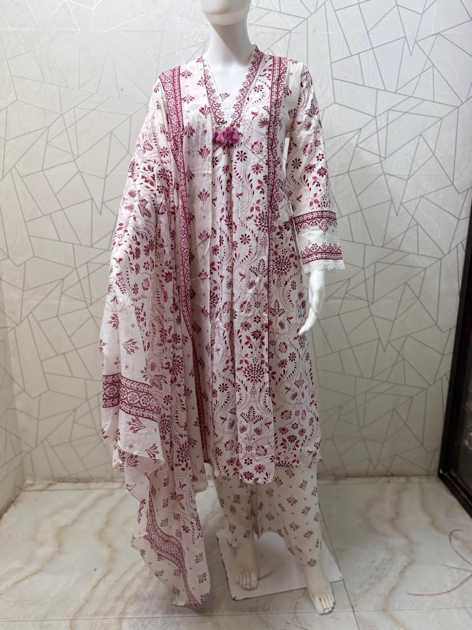 Gulnaar Floral Anarkali Suit Set