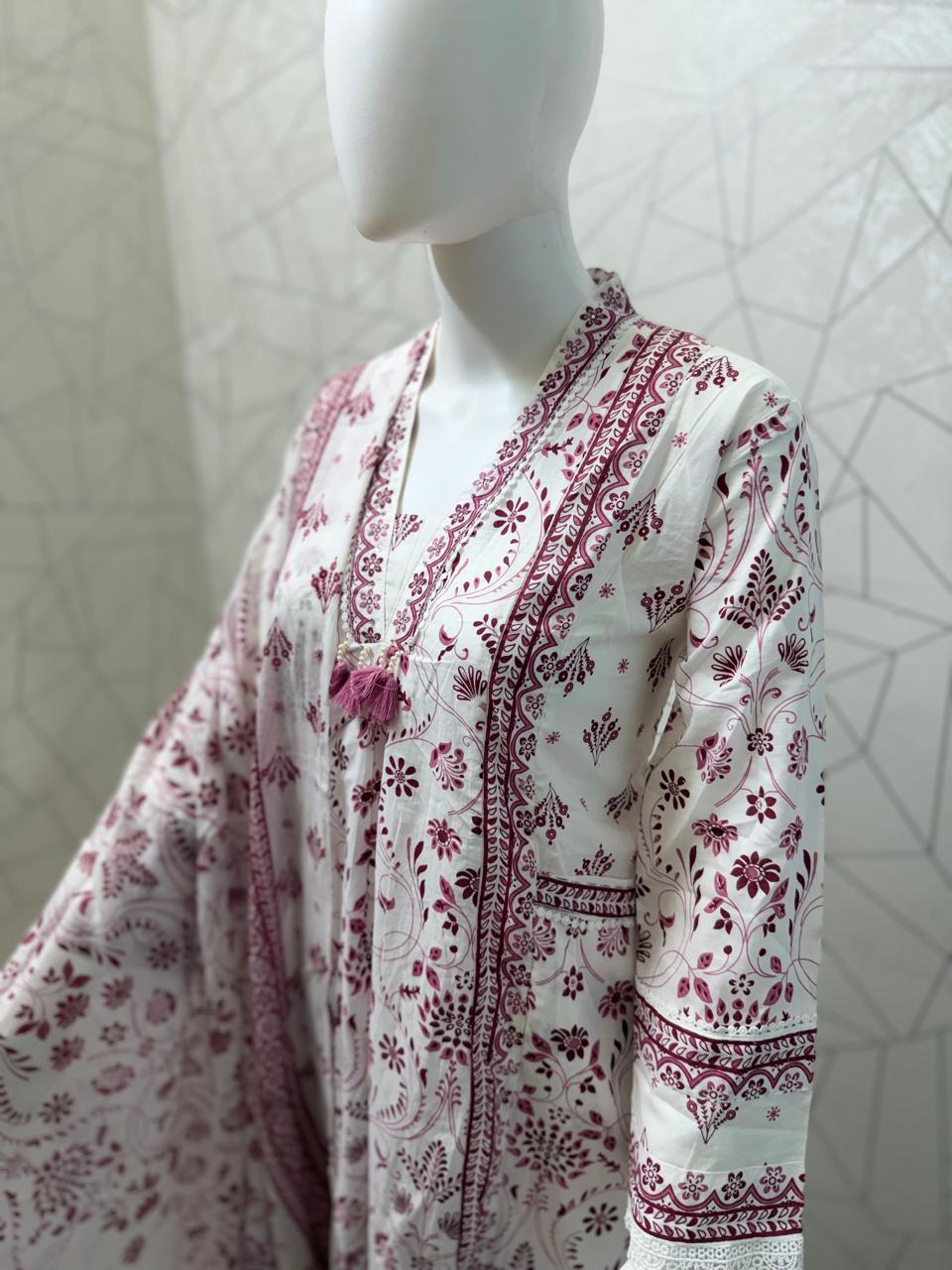 Gulnaar Floral Anarkali Suit Set