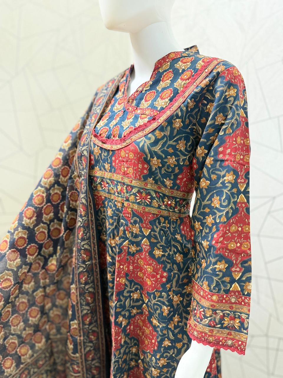 Indigo Mosaic Heritage Anarkali Set