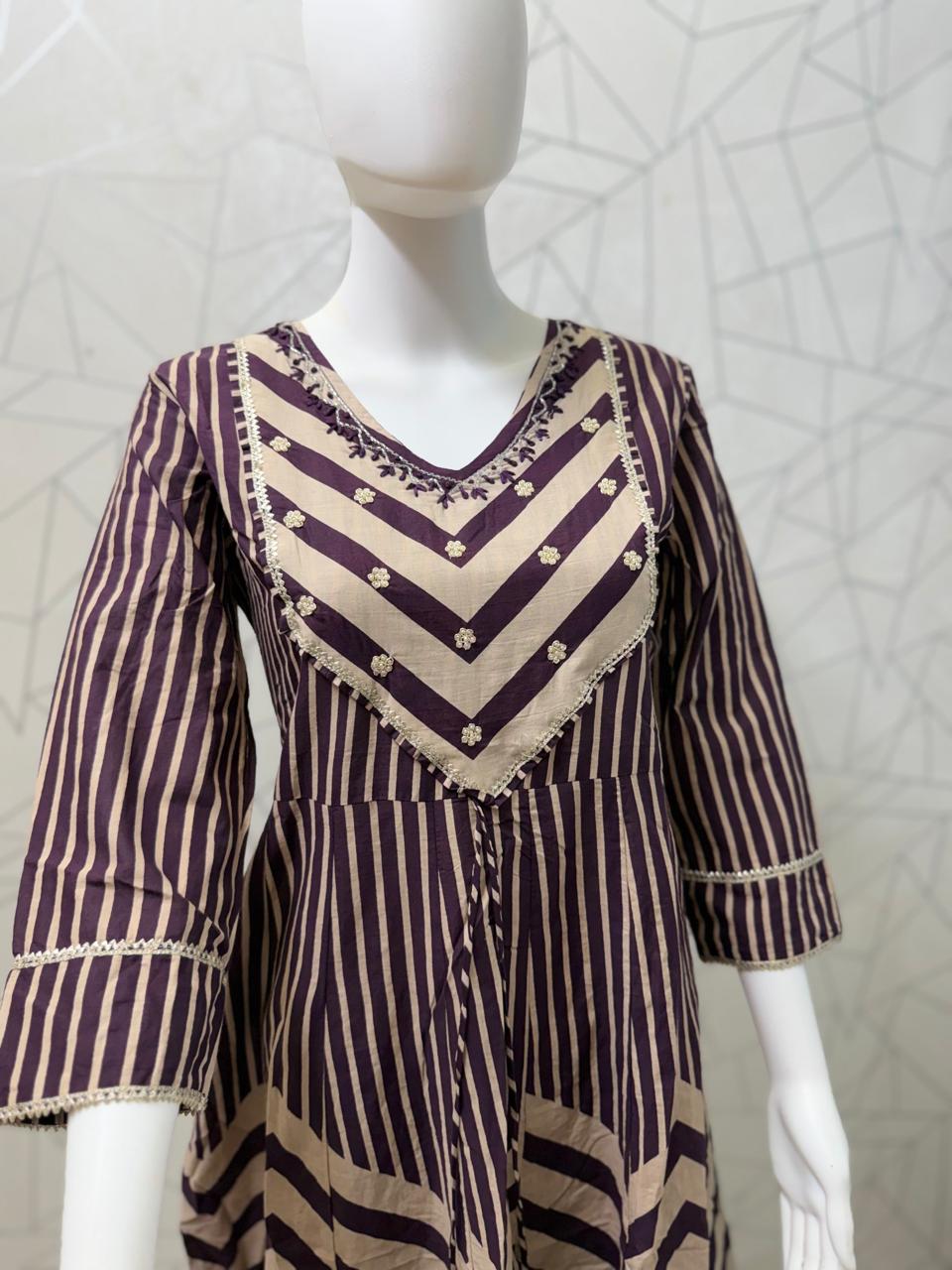 Violet Chevron Statement Suit Set