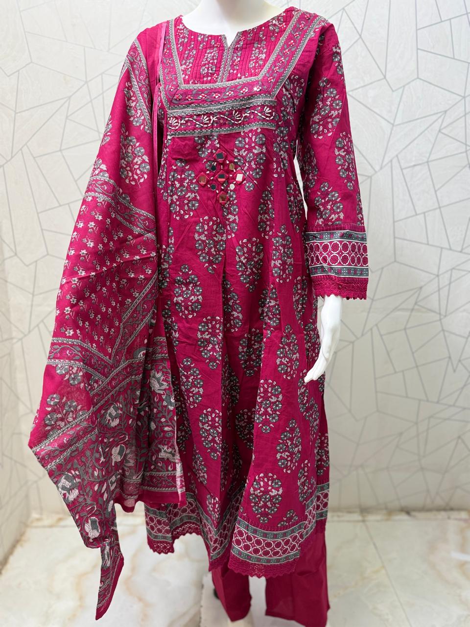 Rangrez Floral Anarkali Suit Set