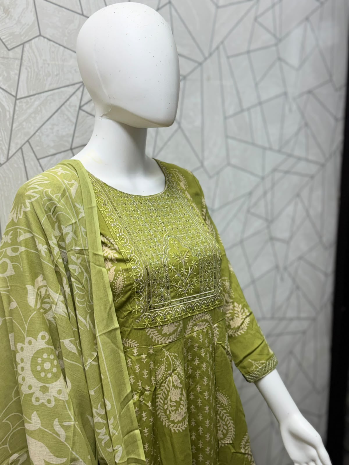 Gulnaar Floral Anarkali Set
