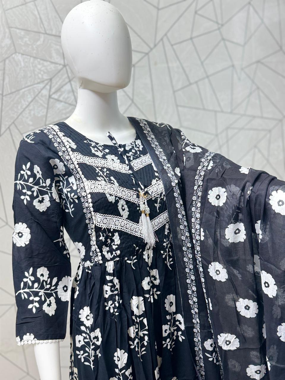 Afsana Floral Tiered Anarkali Set