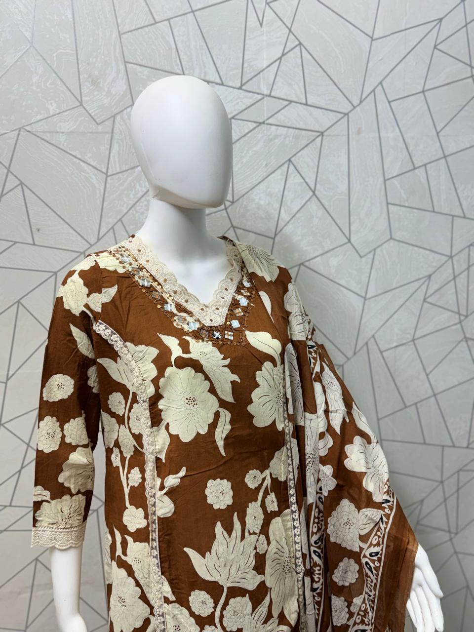 Meadow Bloom Three-Piece Kurta Set