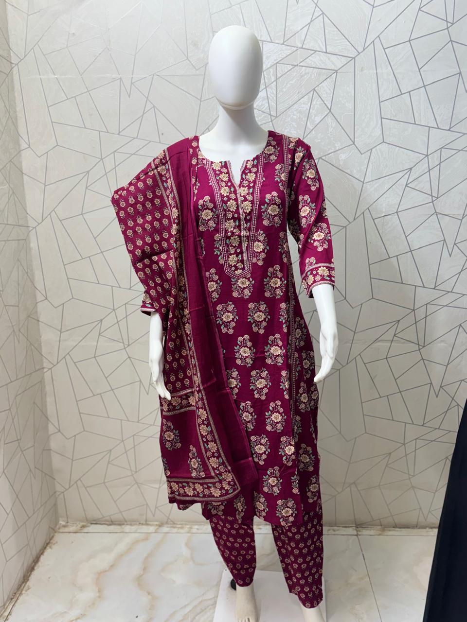 Royal Petal Three-Piece Kurta Set
