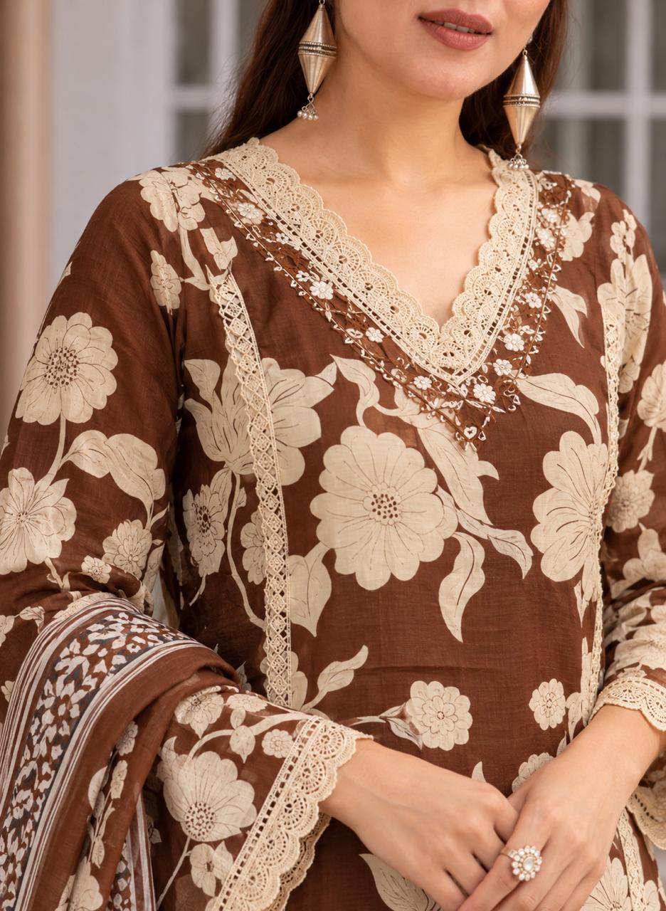 Meadow Bloom Three-Piece Kurta Set