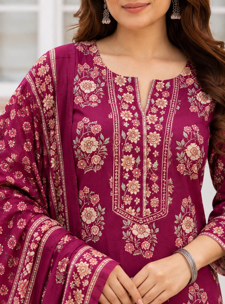 Royal Petal Three-Piece Kurta Set