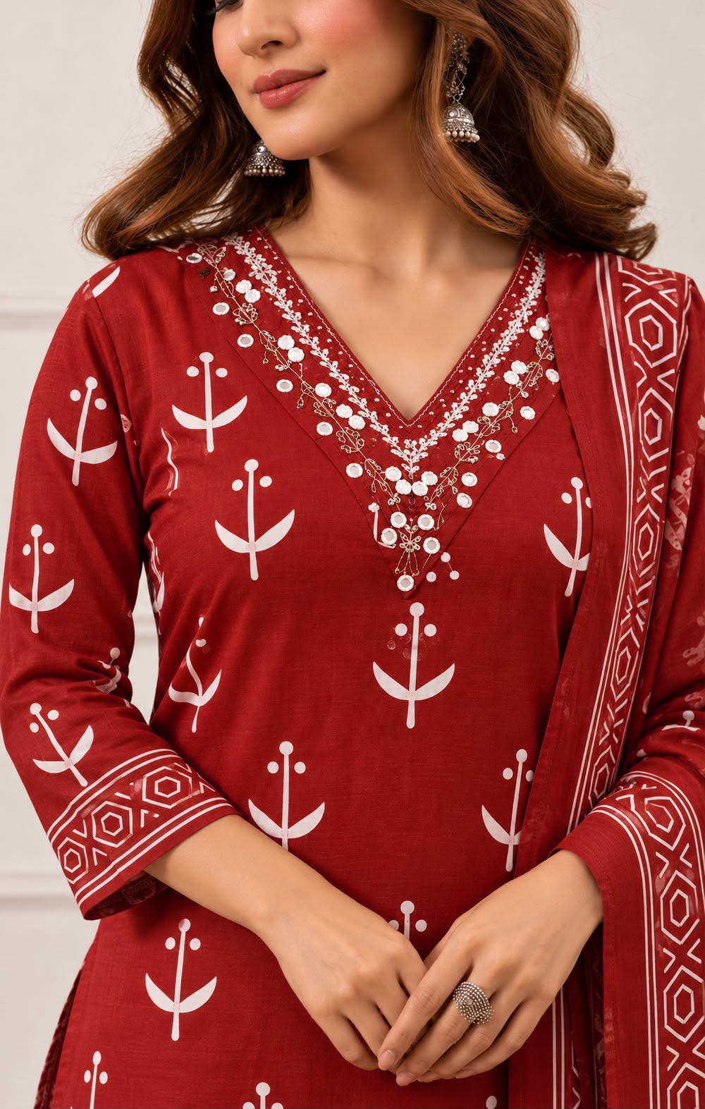 Sprig & Scroll Three-Piece Kurta Set