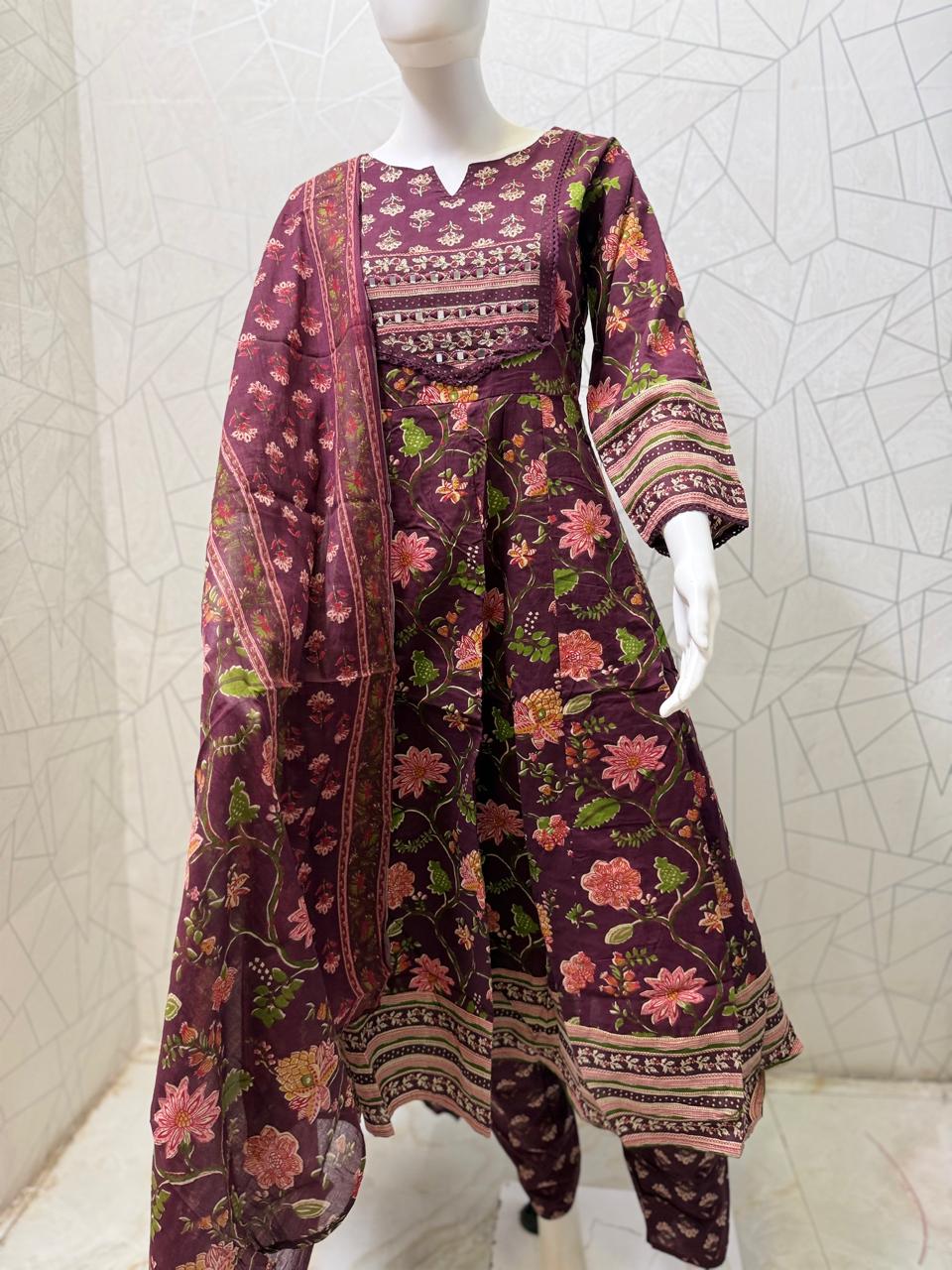 Meher Floral Heritage Anarkali Set